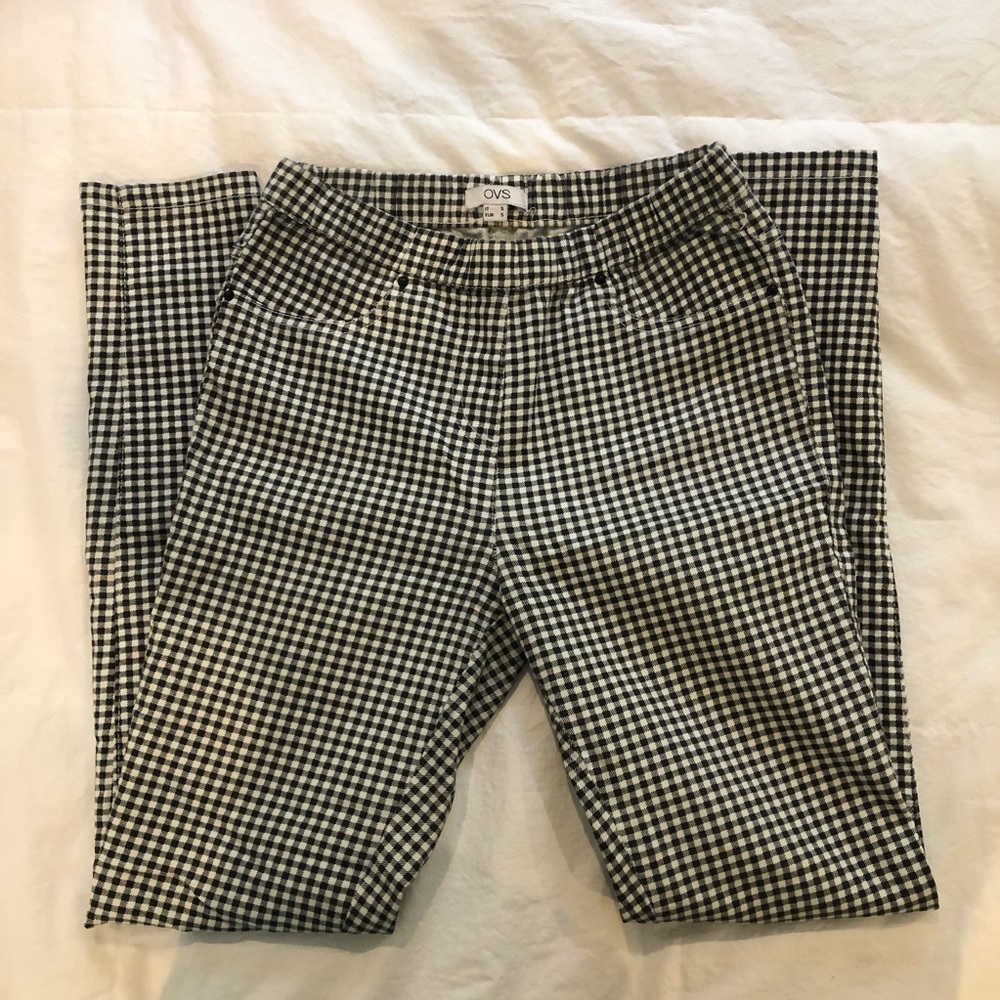 OVS Black & White Gingham Pants